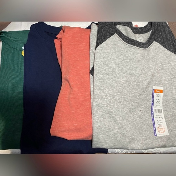 Cat & Jack Other - NWT Cat & Jack 14/16 Kids' Long Sleeve Tees -Navy, Coral, Gray, & Green